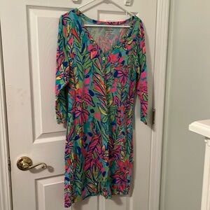 Lilly Pulitzer Vibrant Floral Long Sleeve Dress